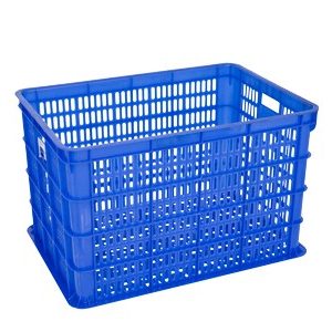 CONTAINER BOX GREEN LEAF 2208 L (LUBANG) | KERANJANG PLASTIK INDUSTRI, UKURAN 60,6 x 43 x 37,7 CM