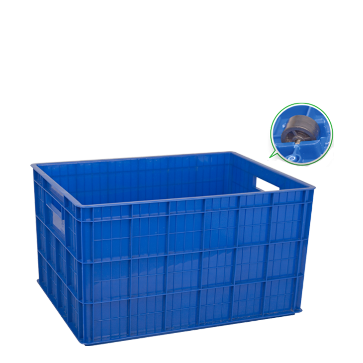 BOX CONTAINER PLASTIK INDUSTRI 140 LITER GL 2224 P + RODA, UKURAN 80 x 60 x 46 CM | RAJA PLASTIK INDONESIA Plain Industrial Container with Castors – 140 Ltr | Keranjang Boks Kontainer Serbaguna Warna Biru, Merah, Kuning, Hijau