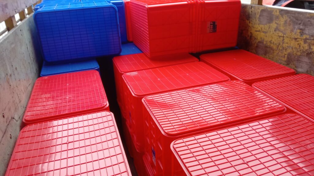 CONTAINER BOX INDUSTRI RAPAT 132 LITER GL TIPE 2244 P | UKURAN 73,2 x 47,7 x 43,4 CM | KERANJANG PLASTIK WADAH INDUSTRI | KIRIM KE SELURUH INDONESIA