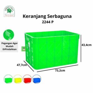 CONTAINER BOX INDUSTRI RAPAT 132 LITER GL TIPE 2244 P | UKURAN 73,2 x 47,7 x 43,4 CM | KERANJANG PLASTIK WADAH INDUSTRI | KIRIM KE SELURUH INDONESIA