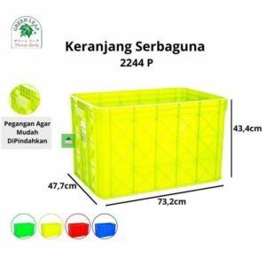 CONTAINER BOX INDUSTRI RAPAT 132 LITER GL TIPE 2244 P | UKURAN 73,2 x 47,7 x 43,4 CM | KERANJANG PLASTIK WADAH INDUSTRI | KIRIM KE SELURUH INDONESIA