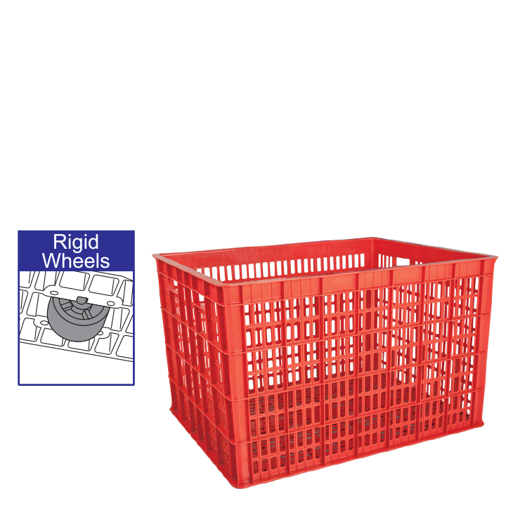 Container Box Berlubang Plastik Besar Industri Roda ATARI 9880 LR | Ukuran 100 L x 80 W x 63,6 H