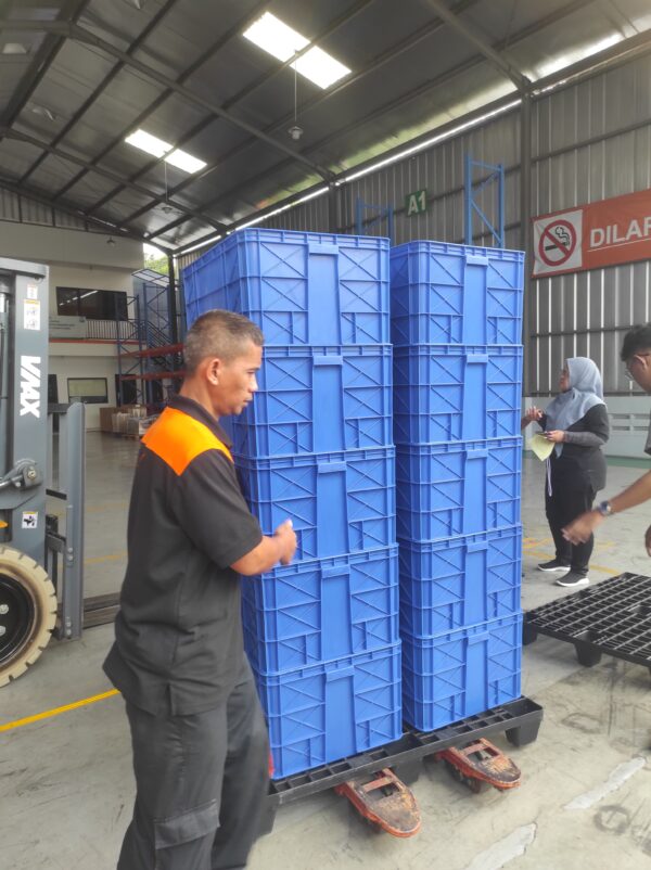 PENGIRIMAN BOX CONTAINER KERANJANG PLASTIK INDUSTRI RABBIT 7033 BIRU KE ...