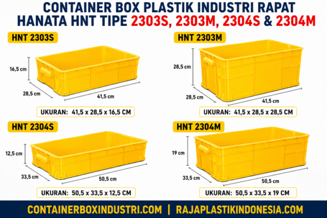 CONTAINER BOX PLASTIK INDUSTRI RAPAT HANATA HNT TIPE 2303S, 2303M ...